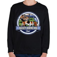 PRINTFASHION Basset hound kutya club - Gyerek pulóver - Fekete gyerek pulóver, kardigán