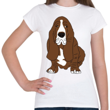 PRINTFASHION Basset hound - Női póló - Fehér női póló