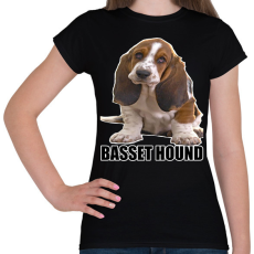 PRINTFASHION Basset Hound - Női póló - Fekete