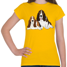 PRINTFASHION Basset hound - Női póló - Sárga női póló