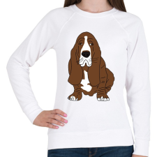 PRINTFASHION Basset hound - Női pulóver - Fehér női pulóver, kardigán