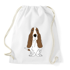 PRINTFASHION Basset hound - Sportzsák, Tornazsák - Fehér tornazsák