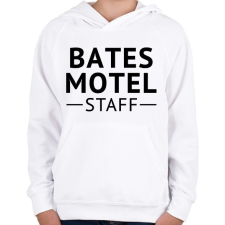 PRINTFASHION Bates Motel Staff - Gyerek kapucnis pulóver - Fehér gyerek pulóver, kardigán