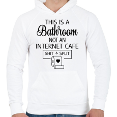 PRINTFASHION Bathroom - Internet Cafe - Férfi kapucnis pulóver - Fehér