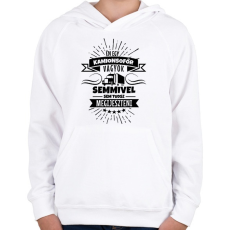 PRINTFASHION Bátor kamionsofőr - Gyerek kapucnis pulóver - Fehér