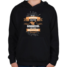 PRINTFASHION Bátor kőműves - Gyerek kapucnis pulóver - Fekete gyerek pulóver, kardigán