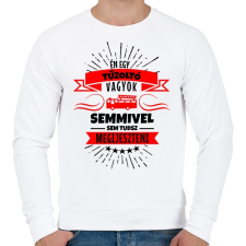 PRINTFASHION Bátor tűzoltó - Férfi pulóver - Fehér férfi pulóver, kardigán