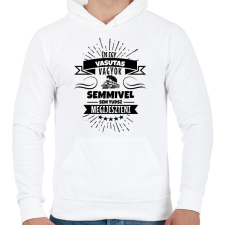 PRINTFASHION Bátor vasutas - Férfi kapucnis pulóver - Fehér férfi pulóver, kardigán