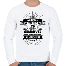 PRINTFASHION Bátor vasutas - Férfi pulóver - Fehér férfi pulóver, kardigán