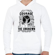 PRINTFASHION Bátorság - Férfi kapucnis pulóver - Fehér