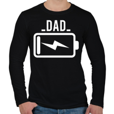 PRINTFASHION Battery - dad - Férfi hosszú ujjú póló - Fekete