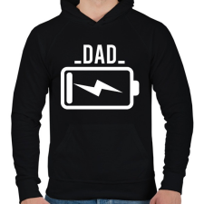 PRINTFASHION Battery - dad - Férfi kapucnis pulóver - Fekete férfi pulóver, kardigán