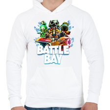 PRINTFASHION Battle Bay - Férfi kapucnis pulóver - Fehér férfi pulóver, kardigán
