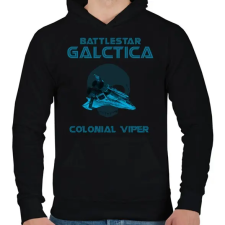 PRINTFASHION BATTLESTARGALACTICA-VIPER - Férfi kapucnis pulóver - Fekete férfi pulóver, kardigán