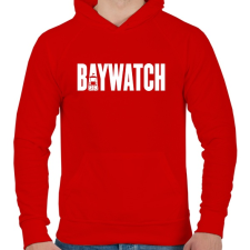 PRINTFASHION BAYWATCH - Férfi kapucnis pulóver - Piros férfi pulóver, kardigán