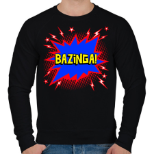 PRINTFASHION BAZINGA  - Férfi pulóver - Fekete férfi pulóver, kardigán