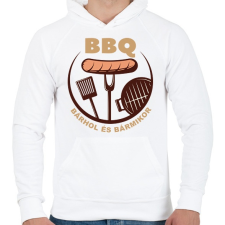 PRINTFASHION BBQ bárhol és bármikor - Férfi kapucnis pulóver - Fehér női pulóver, kardigán
