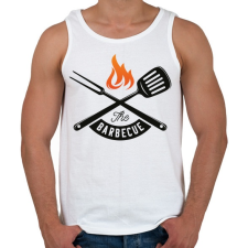 PRINTFASHION BBQ - Férfi atléta - Fehér atléta, trikó