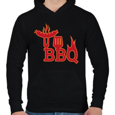 PRINTFASHION BBQ - Férfi kapucnis pulóver - Fekete férfi pulóver, kardigán