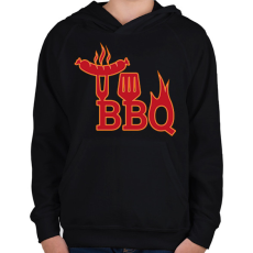 PRINTFASHION BBQ - Gyerek kapucnis pulóver - Fekete