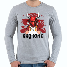 PRINTFASHION BBQ king - Férfi hosszú ujjú póló - Sport szürke