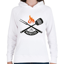 PRINTFASHION BBQ - Női kapucnis pulóver - Fehér női pulóver, kardigán