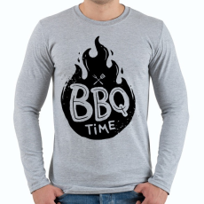 PRINTFASHION BBQ time - Férfi hosszú ujjú póló - Sport szürke