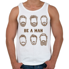 PRINTFASHION Be a man - Szakállas minta - Férfi atléta - Fehér