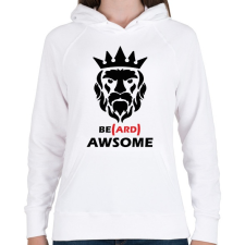 PRINTFASHION Be(ard) Awsome - Női kapucnis pulóver - Fehér női pulóver, kardigán