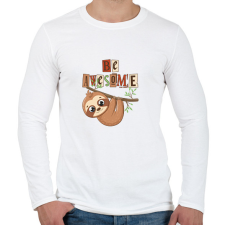 PRINTFASHION Be awesome - Férfi hosszú ujjú póló - Fehér férfi póló