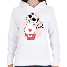 PRINTFASHION Be cool!  - Női kapucnis pulóver - Fehér