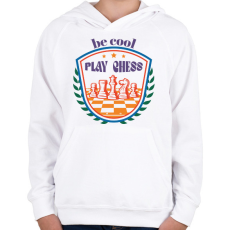 PRINTFASHION Be cool - Play chess - Gyerek kapucnis pulóver - Fehér