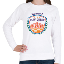 PRINTFASHION Be cool - Play chess - Női pulóver - Fehér női pulóver, kardigán