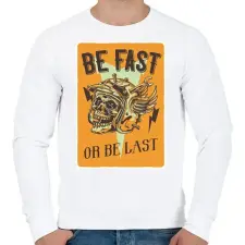PRINTFASHION Be fast or be last - Férfi pulóver - Fehér férfi pulóver, kardigán