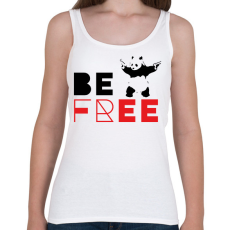 PRINTFASHION Be free - Banksy panda - Női atléta - Fehér