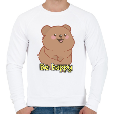 PRINTFASHION Be happy quokka - Férfi pulóver - Fehér férfi pulóver, kardigán