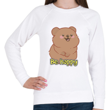 PRINTFASHION Be happy quokka - Női pulóver - Fehér női pulóver, kardigán
