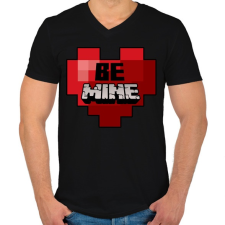 PRINTFASHION Be Mine - Férfi V-nyakú póló - Fekete férfi póló