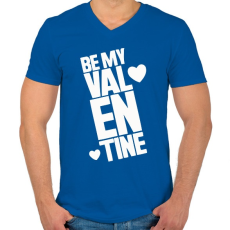 PRINTFASHION Be mine! - Férfi V-nyakú póló - Királykék