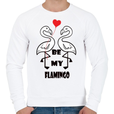 PRINTFASHION Be my flamingoo - Férfi pulóver - Fehér férfi pulóver, kardigán