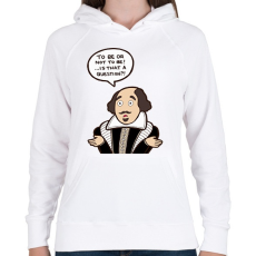 PRINTFASHION Be or not to be - Női kapucnis pulóver - Fehér