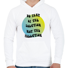 PRINTFASHION Be part of the solution - Férfi kapucnis pulóver - Fehér férfi pulóver, kardigán