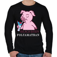 PRINTFASHION Beach Body Folyamatban - Férfi hosszú ujjú póló - Fekete férfi póló