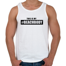 PRINTFASHION #BEACHBODY - Férfi atléta - Fehér atléta, trikó