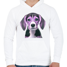 PRINTFASHION beagle - Férfi kapucnis pulóver - Fehér