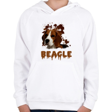 PRINTFASHION Beagle - Gyerek kapucnis pulóver - Fehér