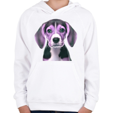 PRINTFASHION beagle - Gyerek kapucnis pulóver - Fehér