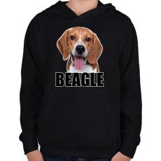 PRINTFASHION beagle - Gyerek kapucnis pulóver - Fekete