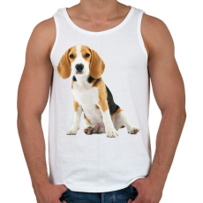 PRINTFASHION Beagle kutyás póló minta - Férfi atléta - Fehér