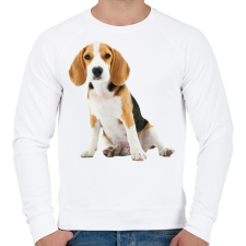 PRINTFASHION Beagle kutyás póló minta - Férfi pulóver - Fehér férfi pulóver, kardigán